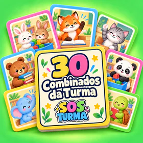 Capa dos 30 Combinados da Turma, com os bichinhos e o cartaz